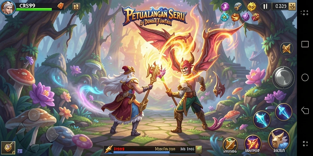 Screenshot menunjukkan aksi seru dalam petualangan CRS99