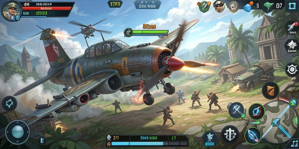 Screenshot gameplay F7F7 yang menonjolkan pertempuran strategis.