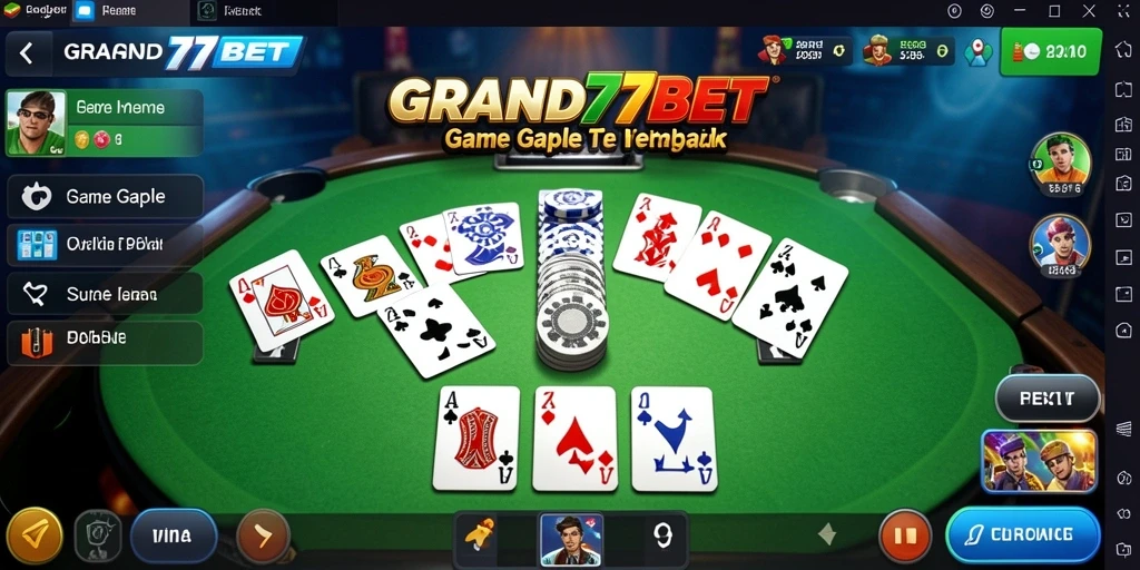 Tampilan menarik dari screenshot GRAND77BET dengan gameplay Gaple yang seru.