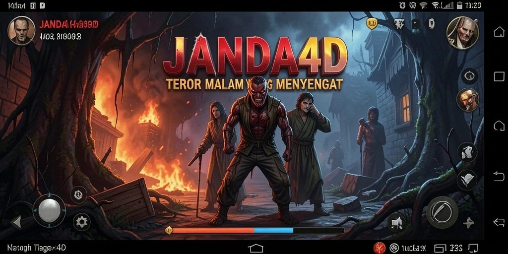 Screenshot mendebarkan dari gameplay JANDA4D di tengah kegelapan.