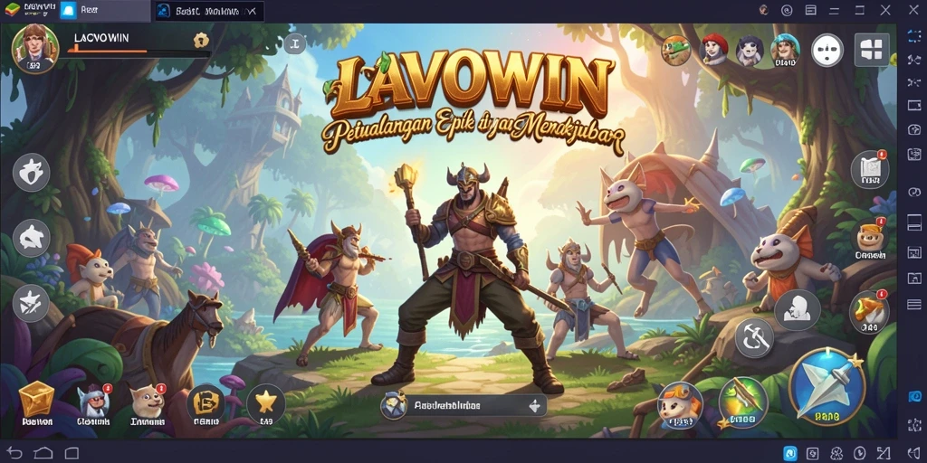 Screenshot gameplay LAVOWIN yang menunjukkan petualangan mendebarkan.