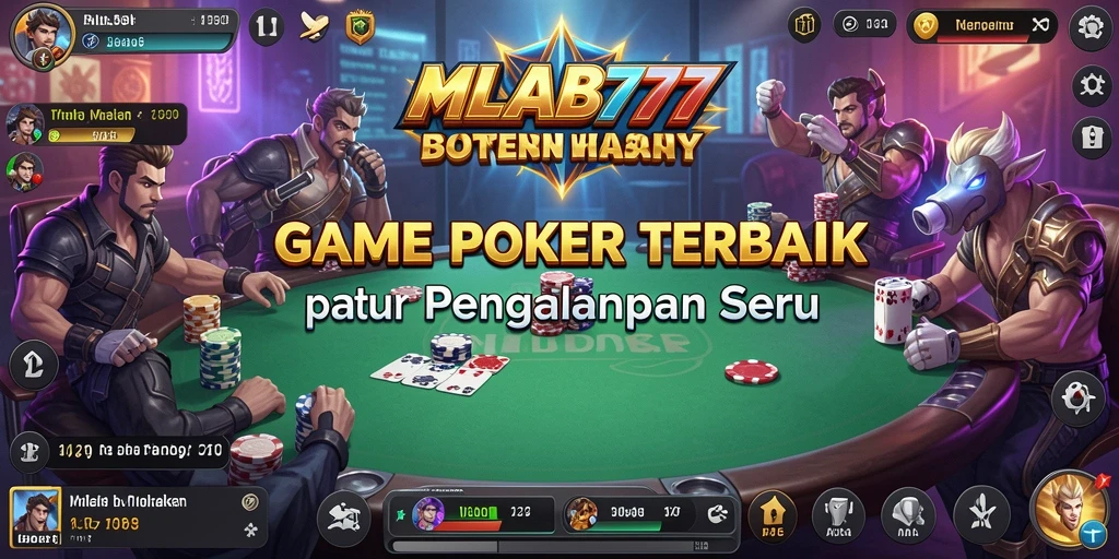 Tampilan gameplay MLBB777 dengan suasana Poker yang mendebarkan.