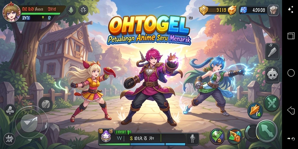 Screenshot OHTOGEL menampilkan gameplay seru dan karakter unik.
