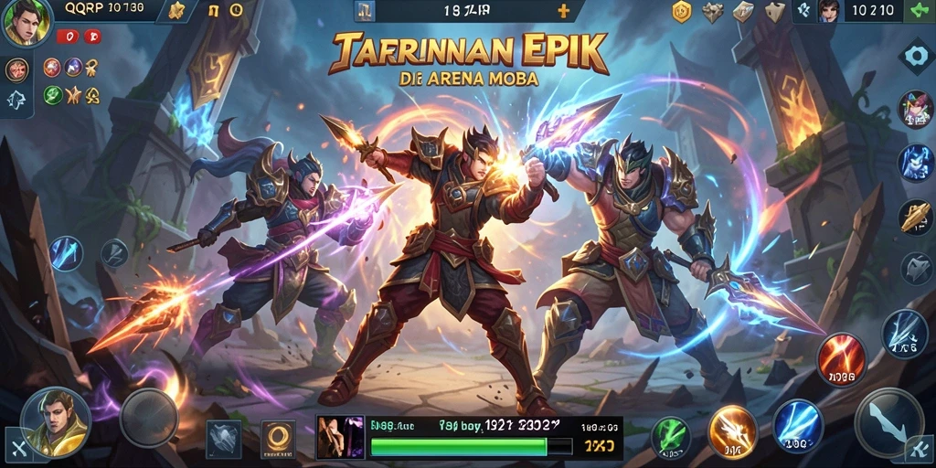 Screenshot utama QQRP menampilkan aksi mendebarkan di arena MOBA.