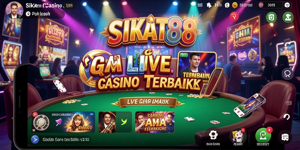 Screenshot gameplay SIKAT88 menampilkan dealer langsung yang berinteraksi dengan pemain.